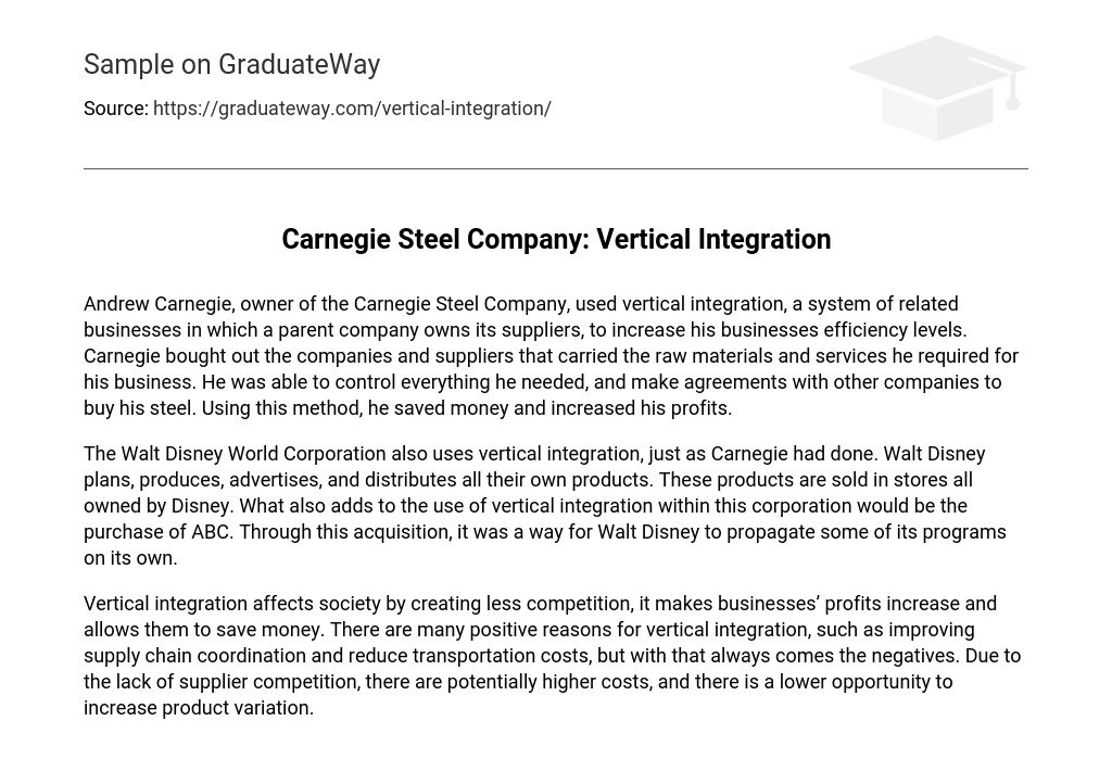 Carnegie Steel Company: Vertical Integration