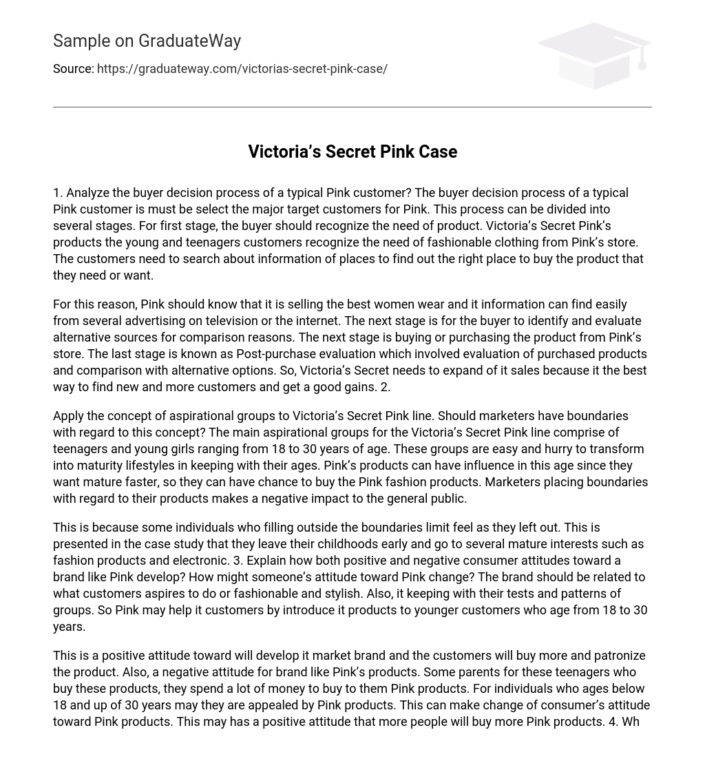 Victoria’s Secret Pink Case Analysis