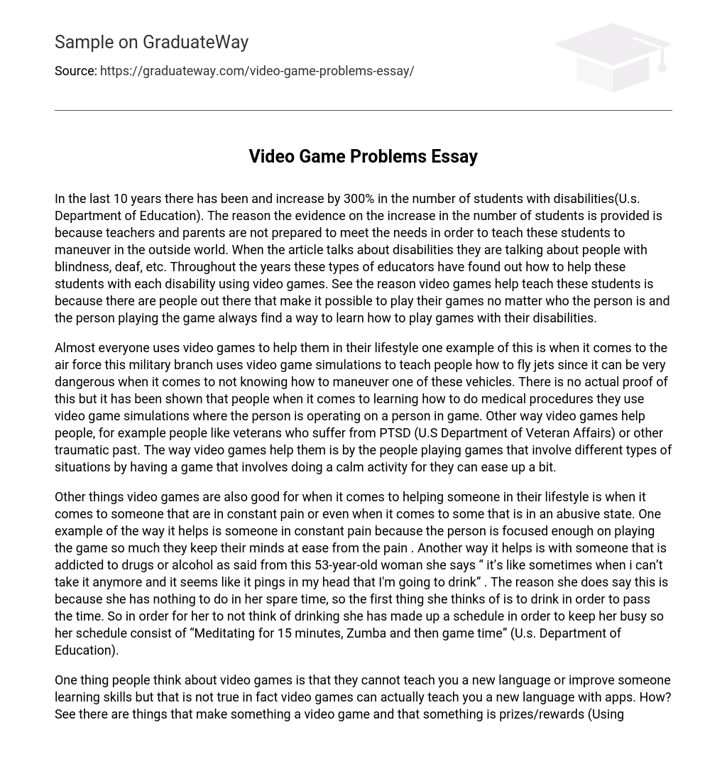 Video Game Problems Essay