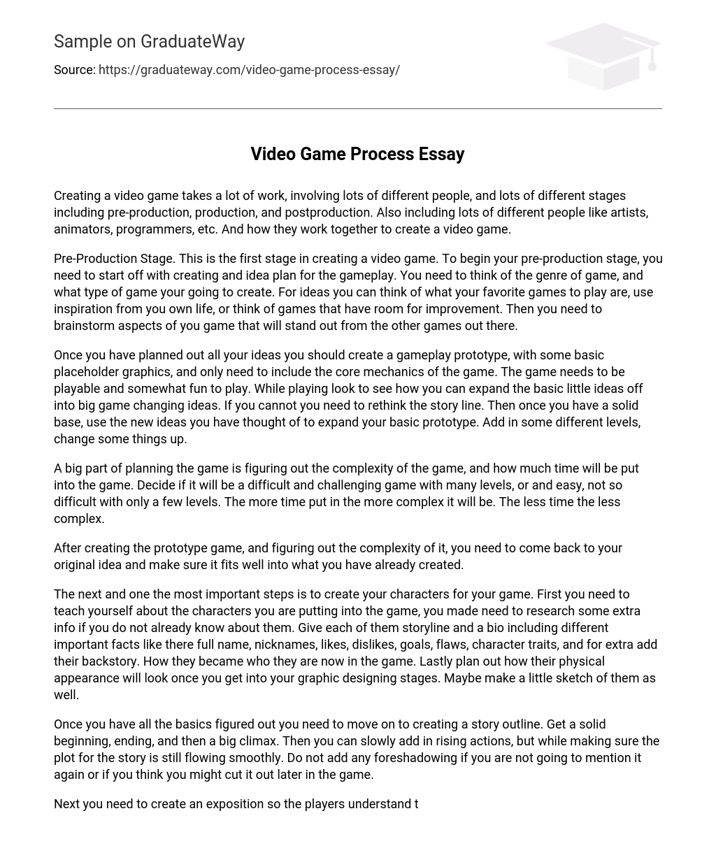 Video Game Process Essay