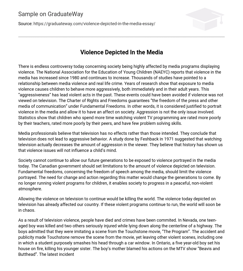 Violence Depicted In the Media