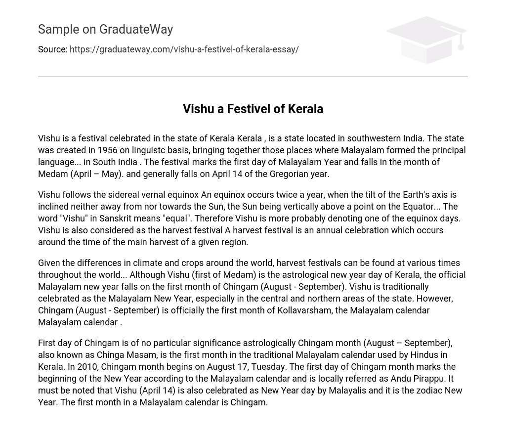 Vishu a Festivel of Kerala