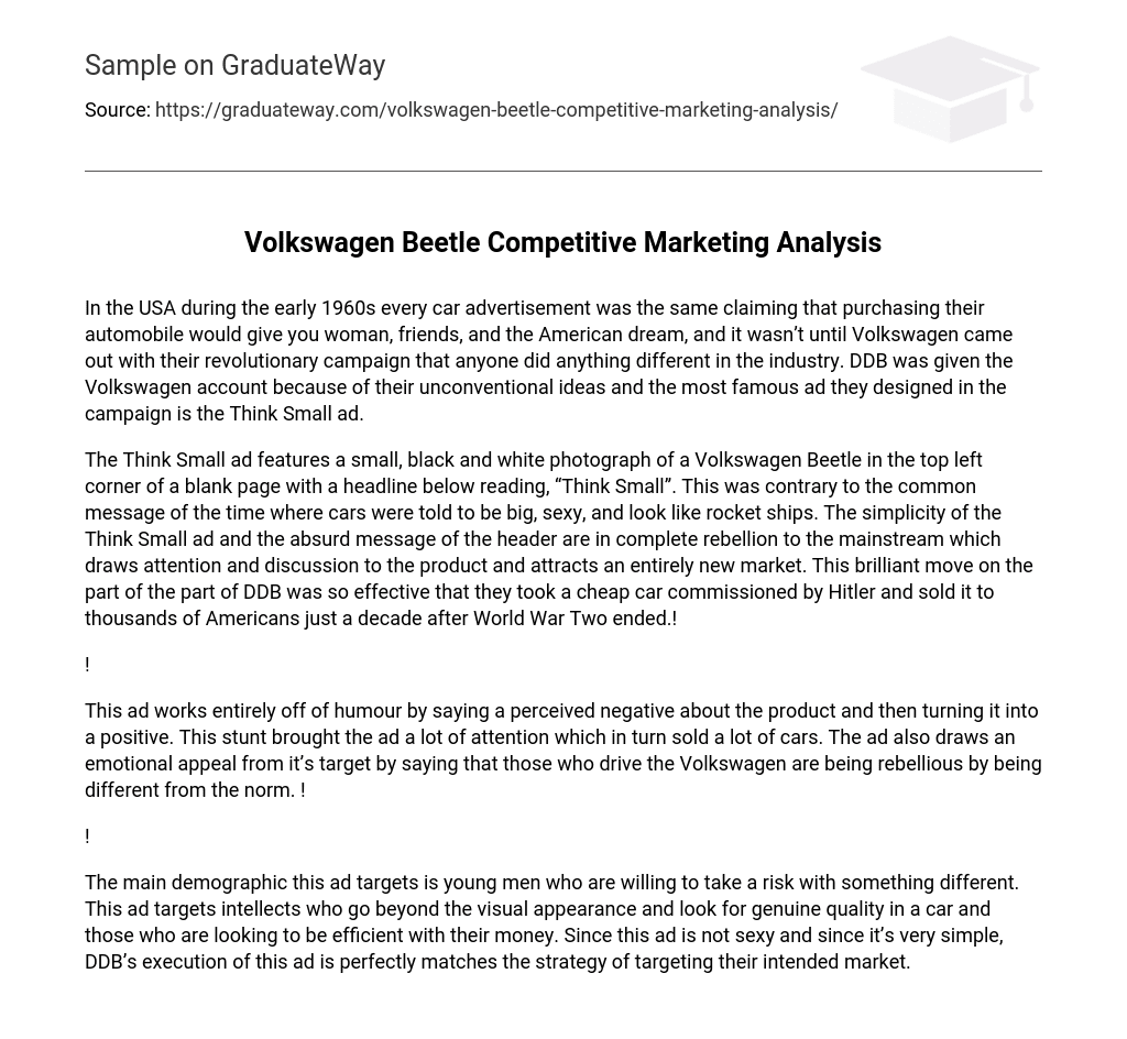 Volkswagen Beetle Competitive Marketing Analysis