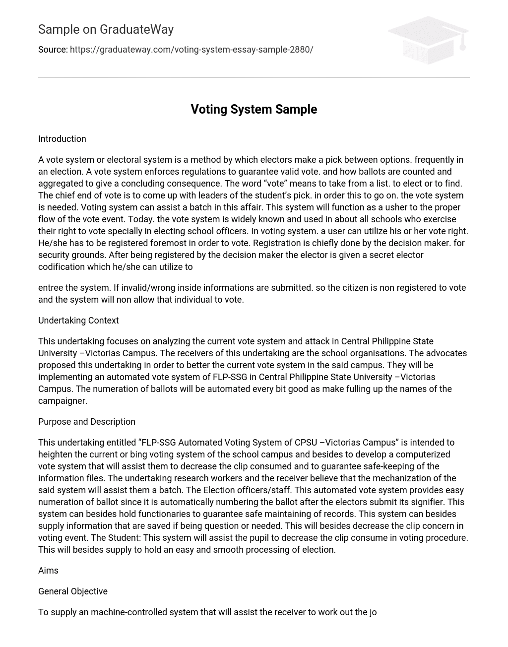 A Vote System or Electoral System