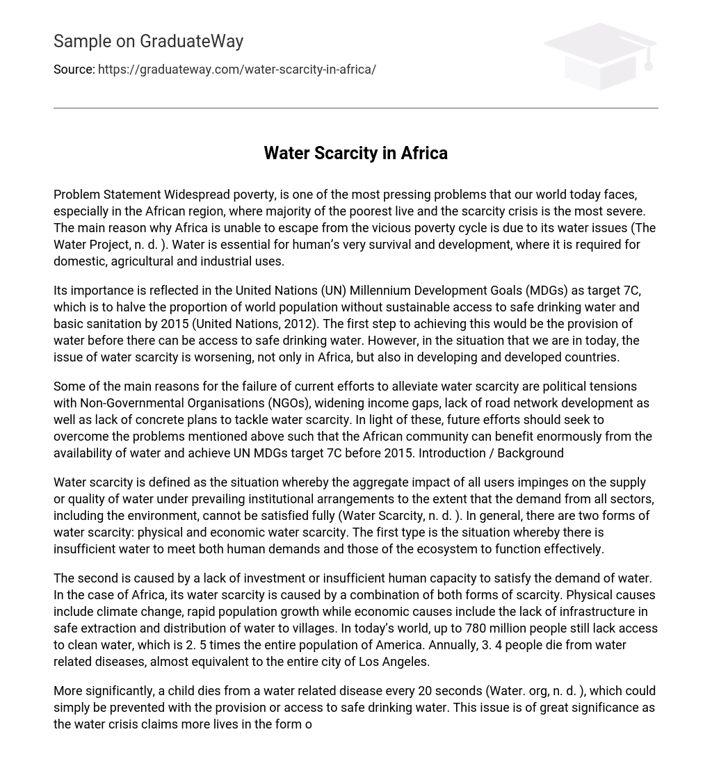 water crisis in south africa essay