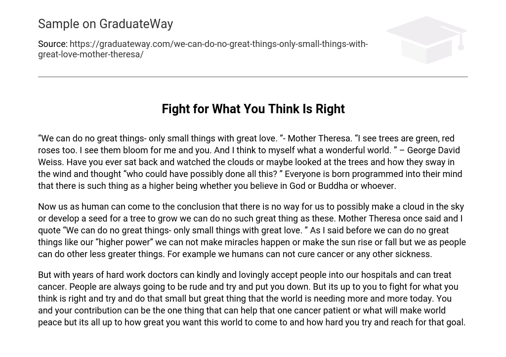 Fight for What You Think Is Right