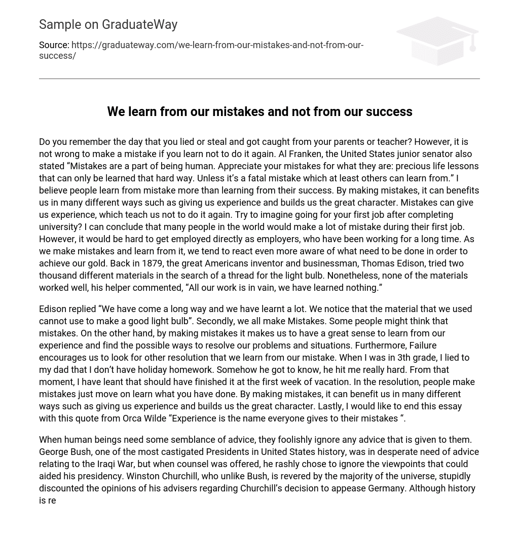 learning mistakes essay