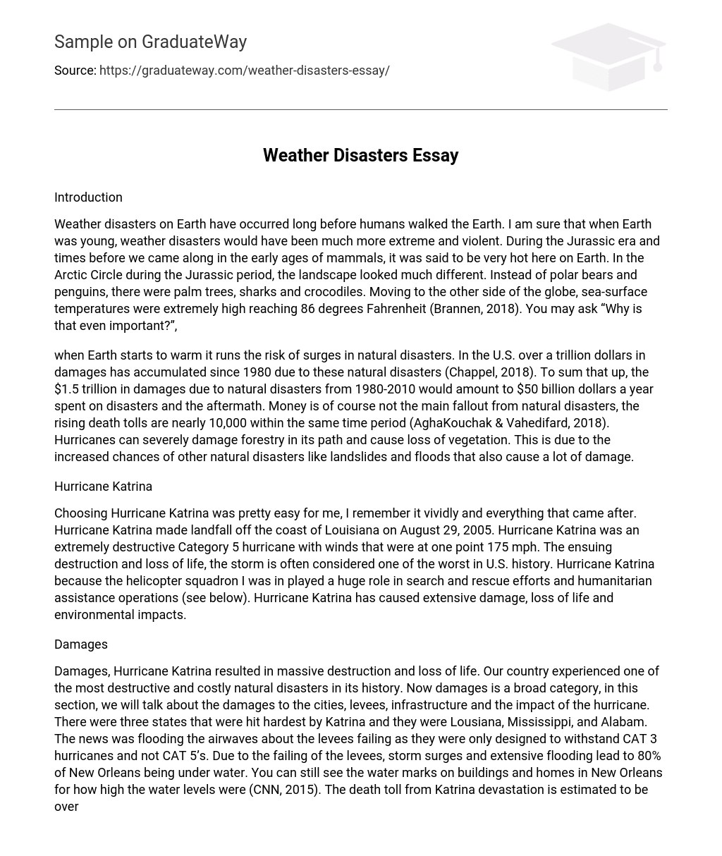 Weather Disasters Essay