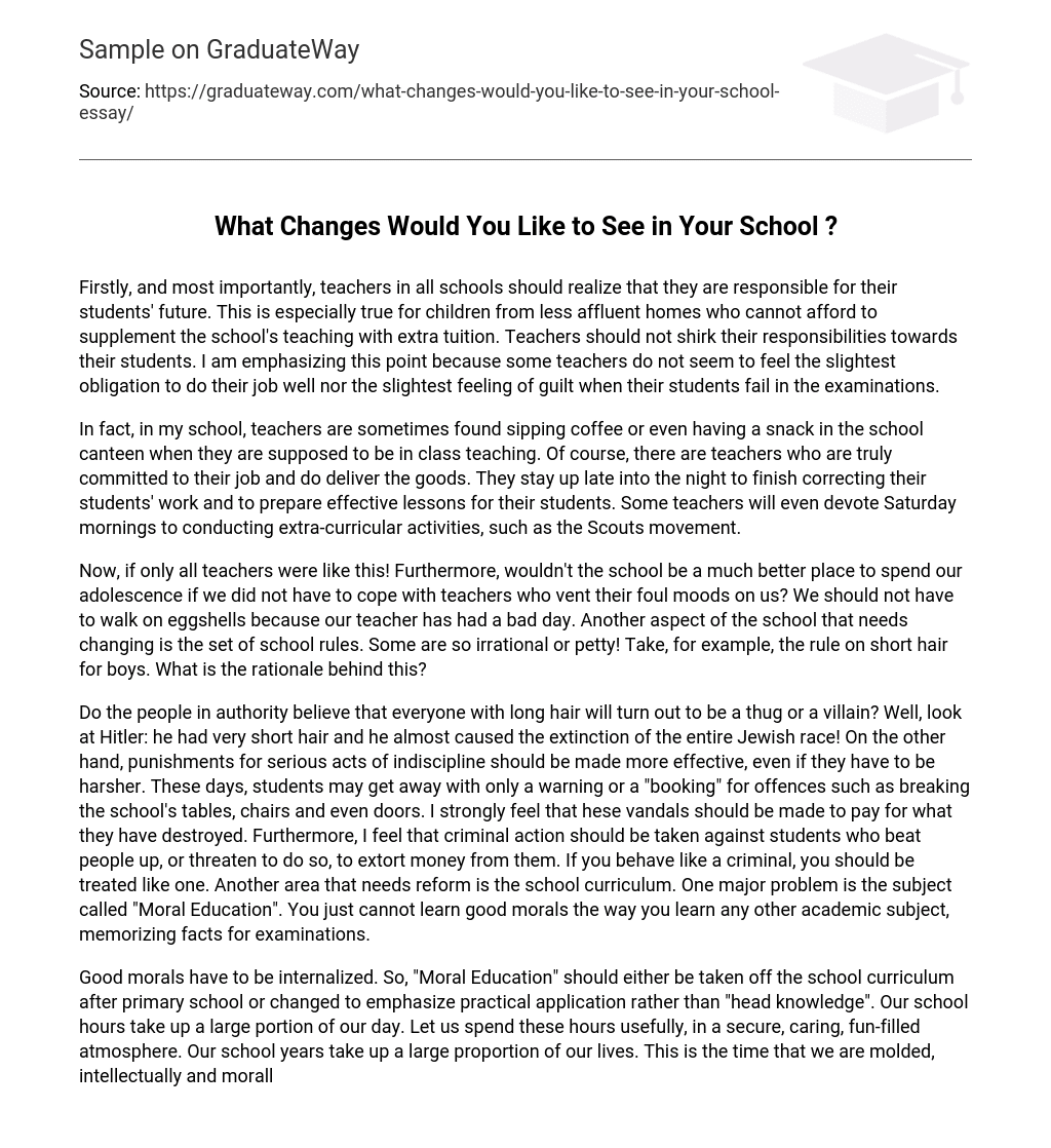 school changes essay