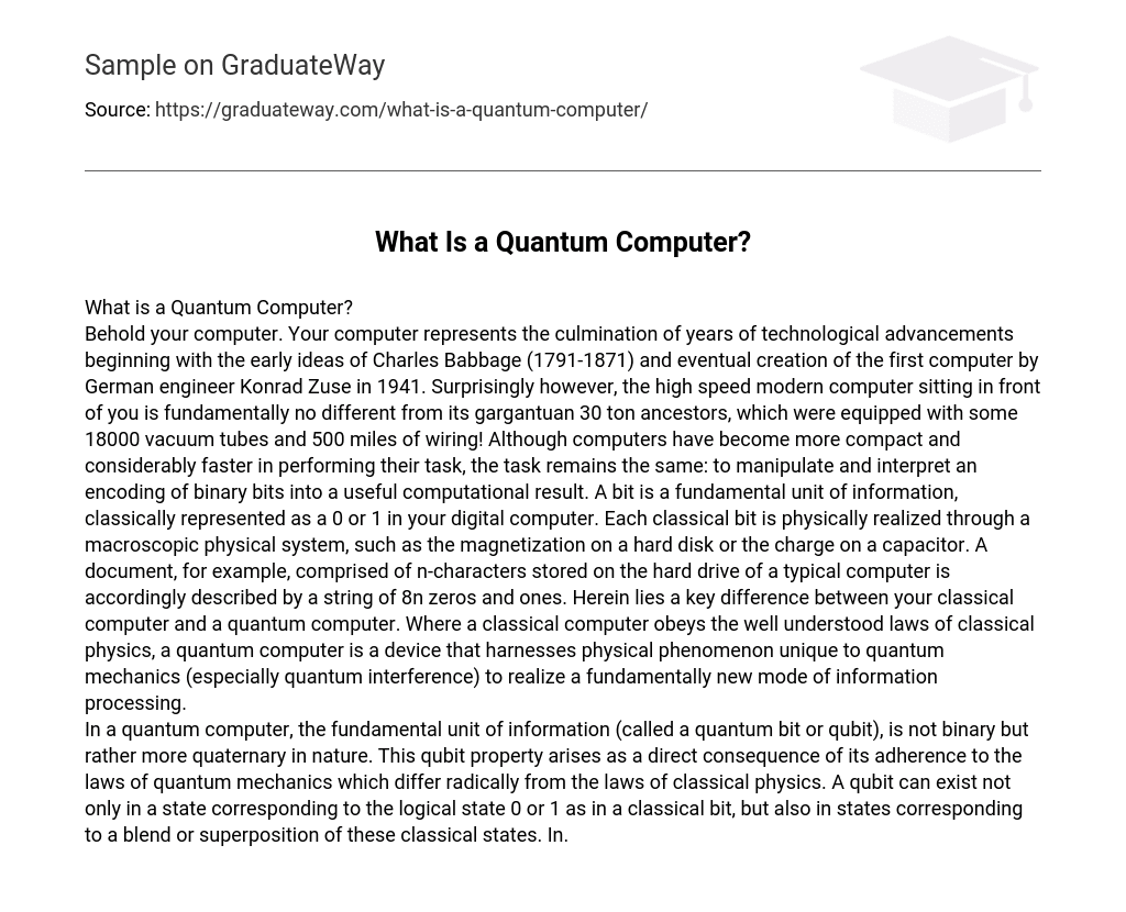 What Is a Quantum Computer?
