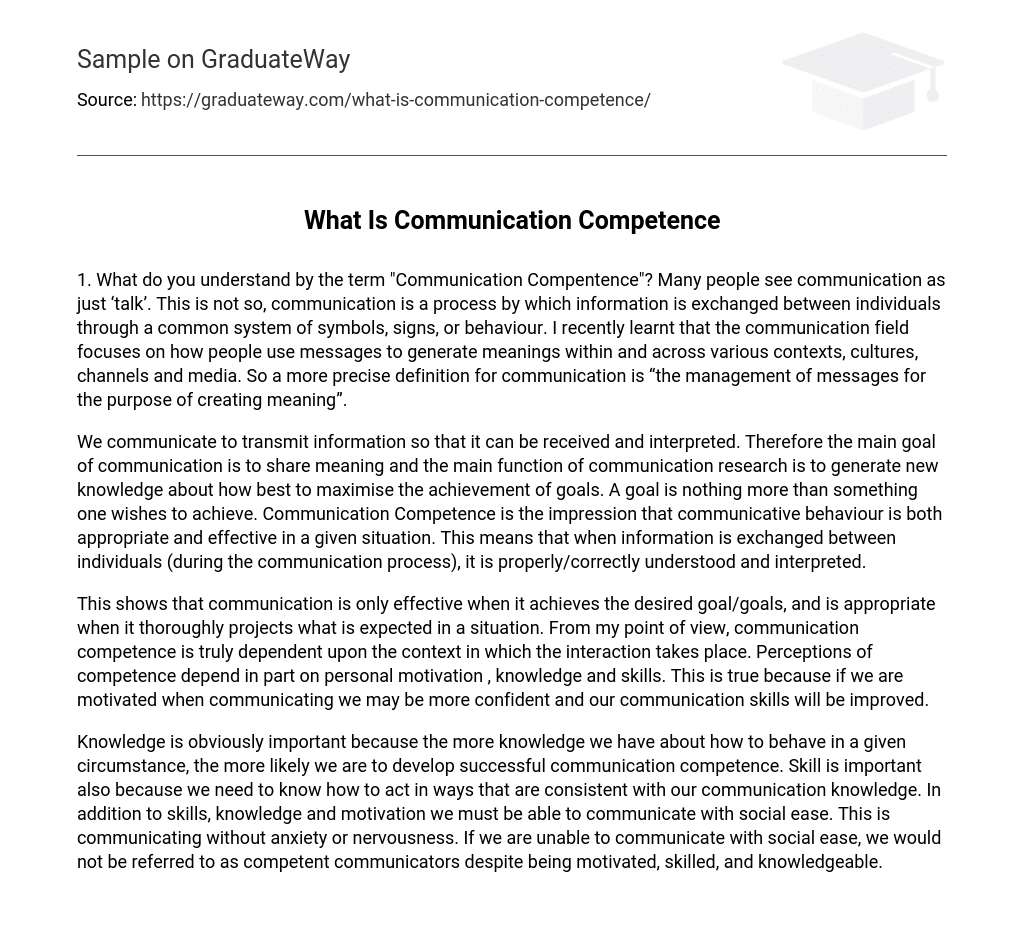 What Is Communication Competence
