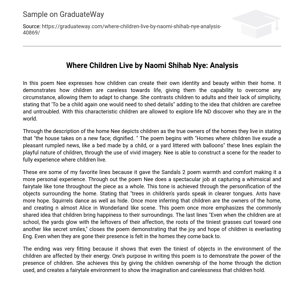 Where Children Live by Naomi Shihab Nye: Analysis