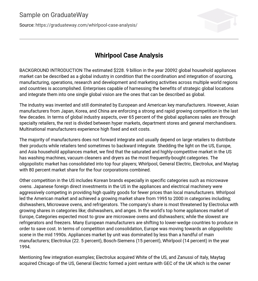Whirlpool Case Analysis