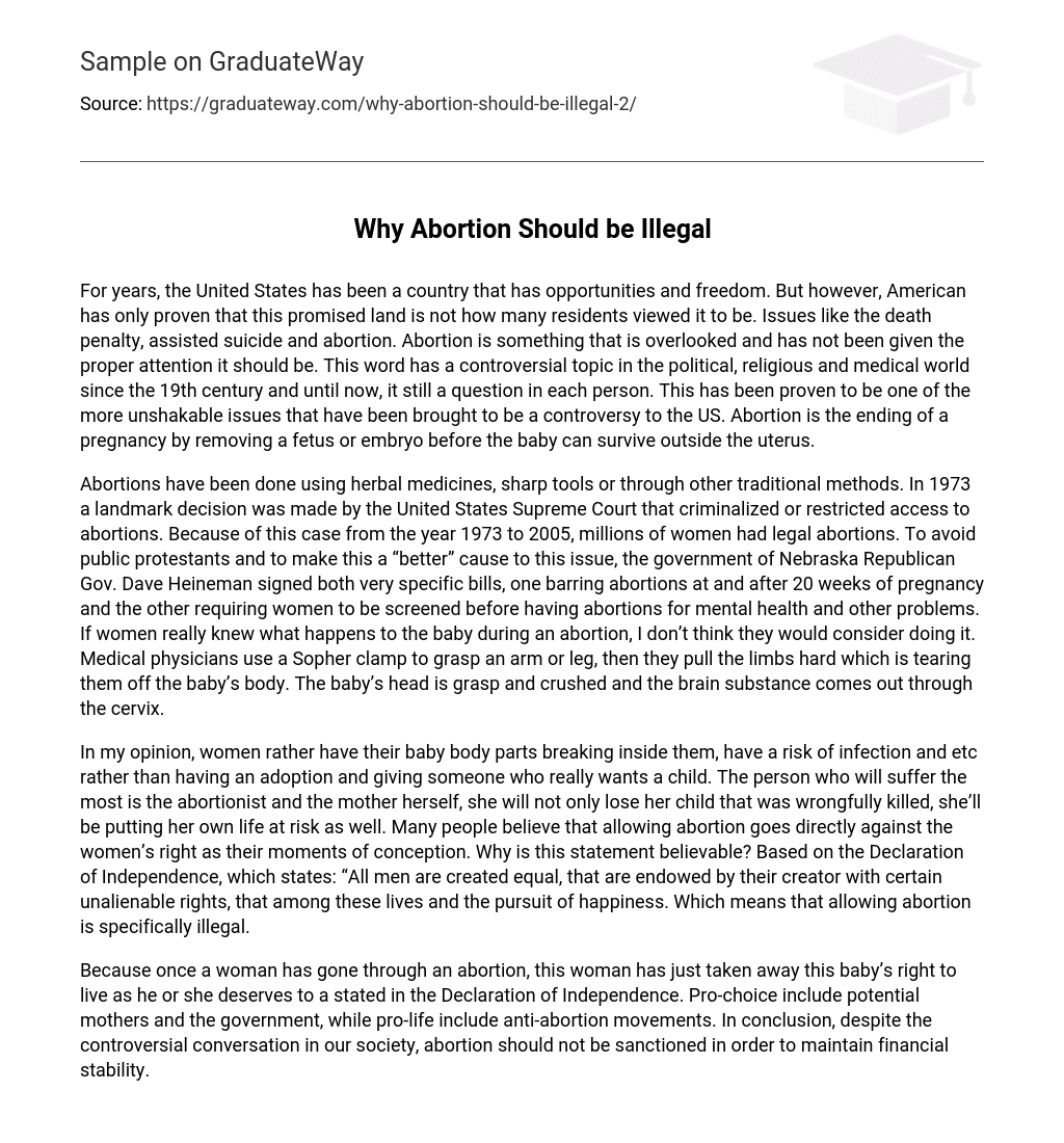 essay on legalization of abortion