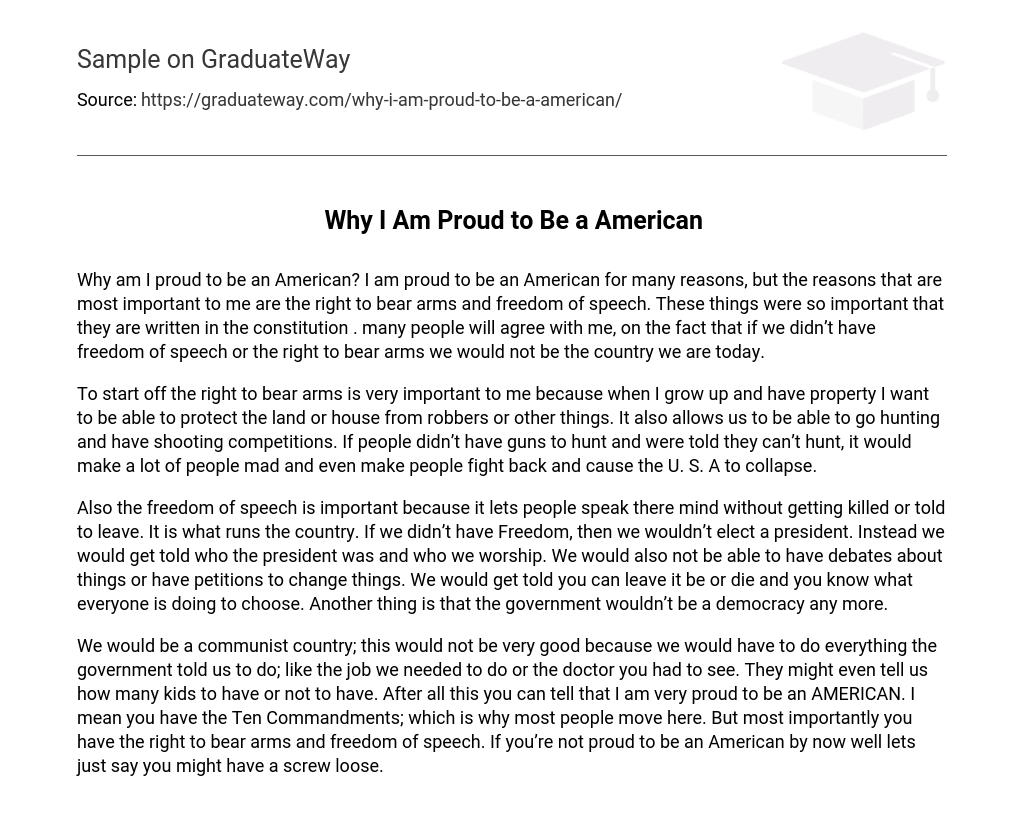 Why I Am Proud to Be a American