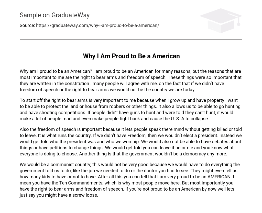 i'm proud to be an american essay