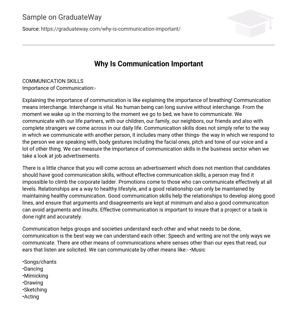 why communication is important to society essay
