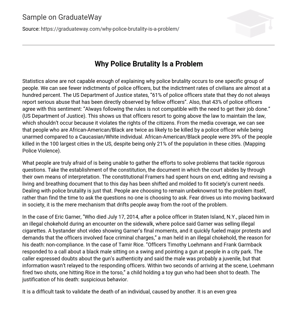 police brutality problem solution essay