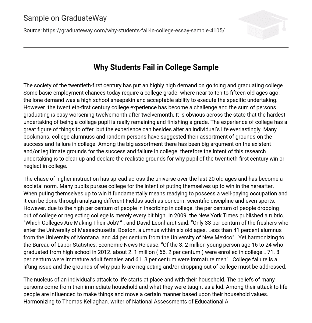Why Students Fail in College Sample