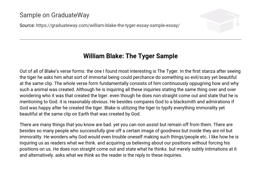 William Blake: The Tyger Sample