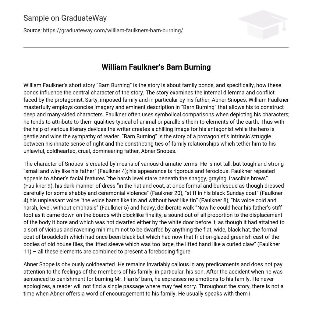 William Faulkner’s Barn Burning Analysis