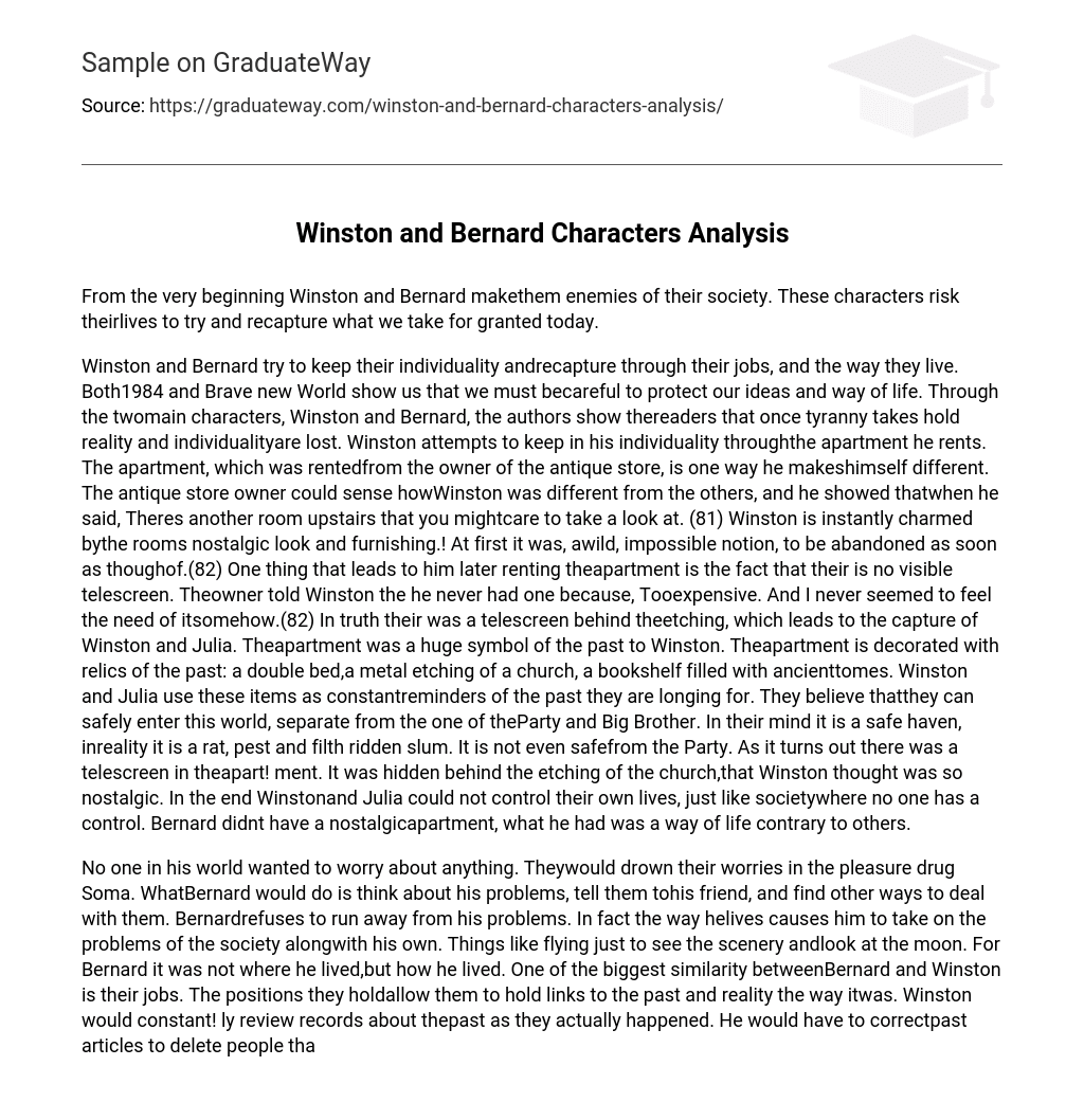 winston character analysis essay