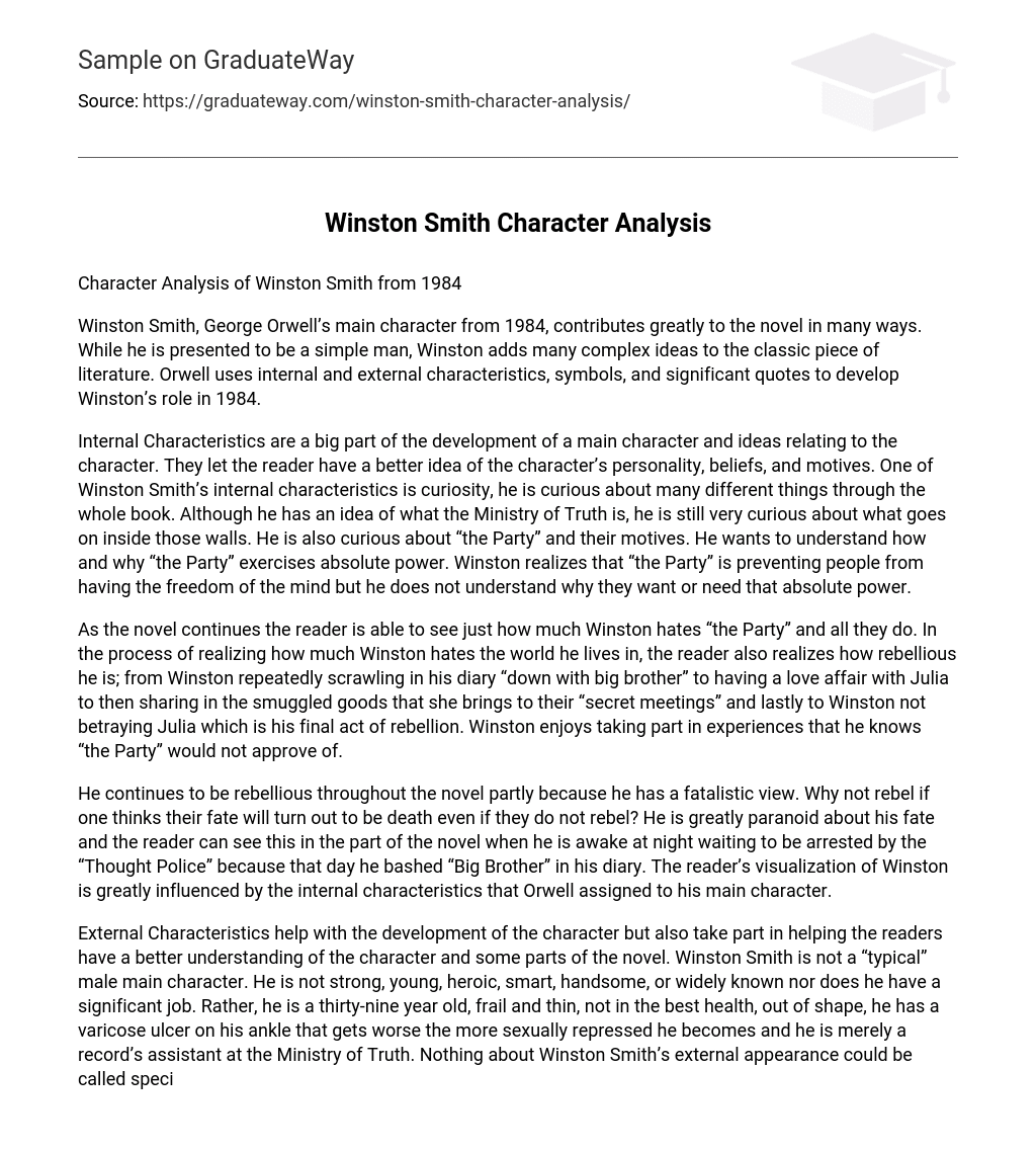 Winston Smith Character Analysis