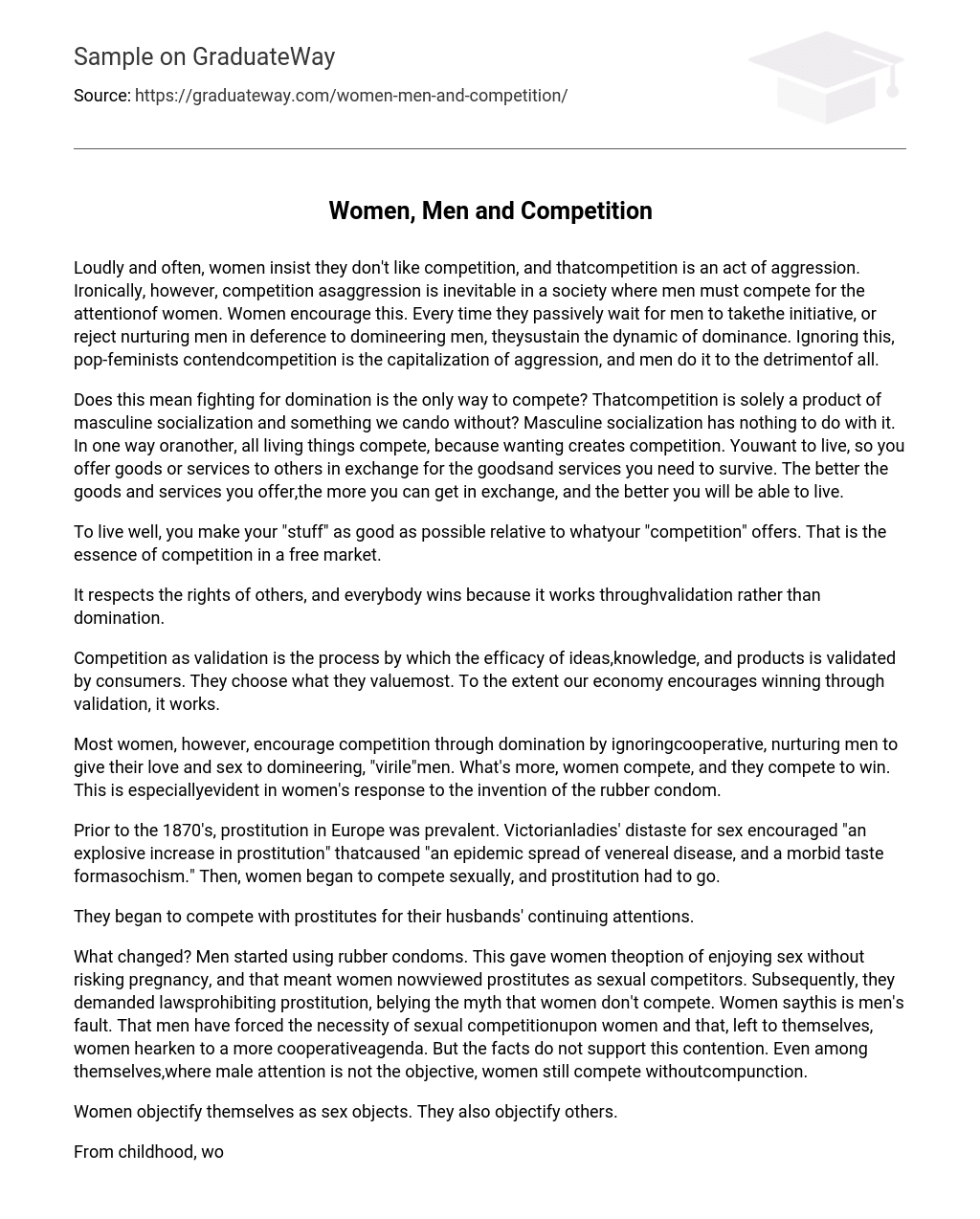 Women, Men and Competition