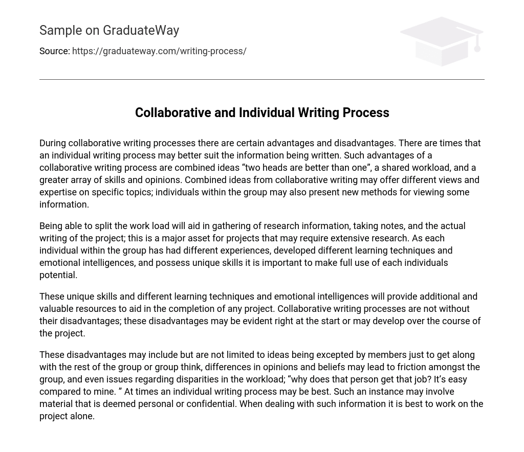 Collaborative and Individual Writing Process