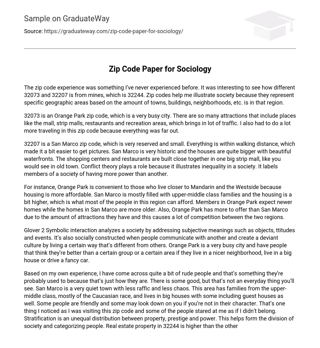 Zip Code Paper for Sociology