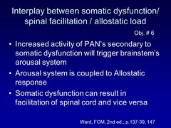 Describe the interplay between SD / Spinal Facilitation / Allostatic Load