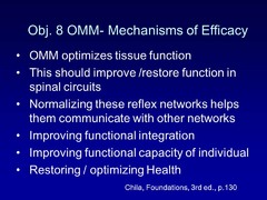 Identify OMM mechanisms of Efficacy