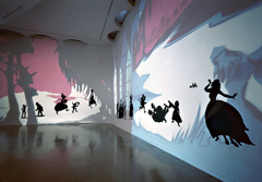 Kara Walker's installation Insurrection! (Our Tools were Rudimentary, Yet We Pressed On) combines: