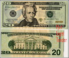 President on $20 twenty dollar bill: