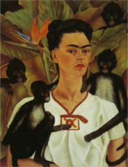 Self-Portrait with Monkeys, Frida Kahlo