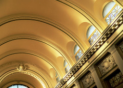 This is a ceiling based on the structural principles of the arch.