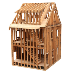 This nineteenth-century North American construction method uses lightweight wooden frames, instead of heavy timbers, to support the
building.