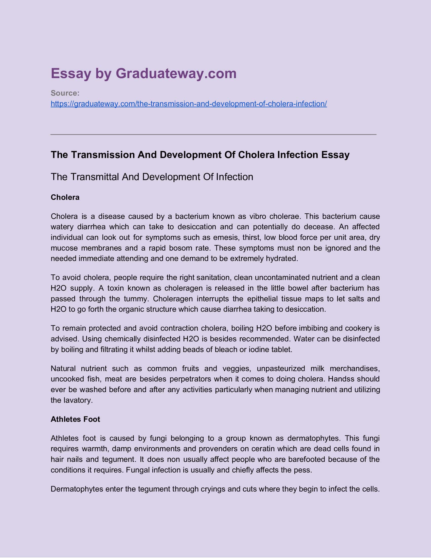 introduction of cholera essay