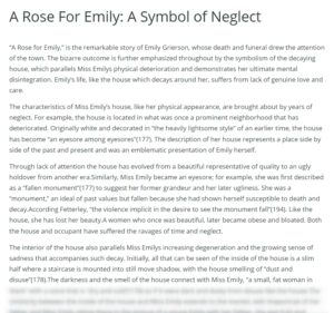 a rose for emily summary essay