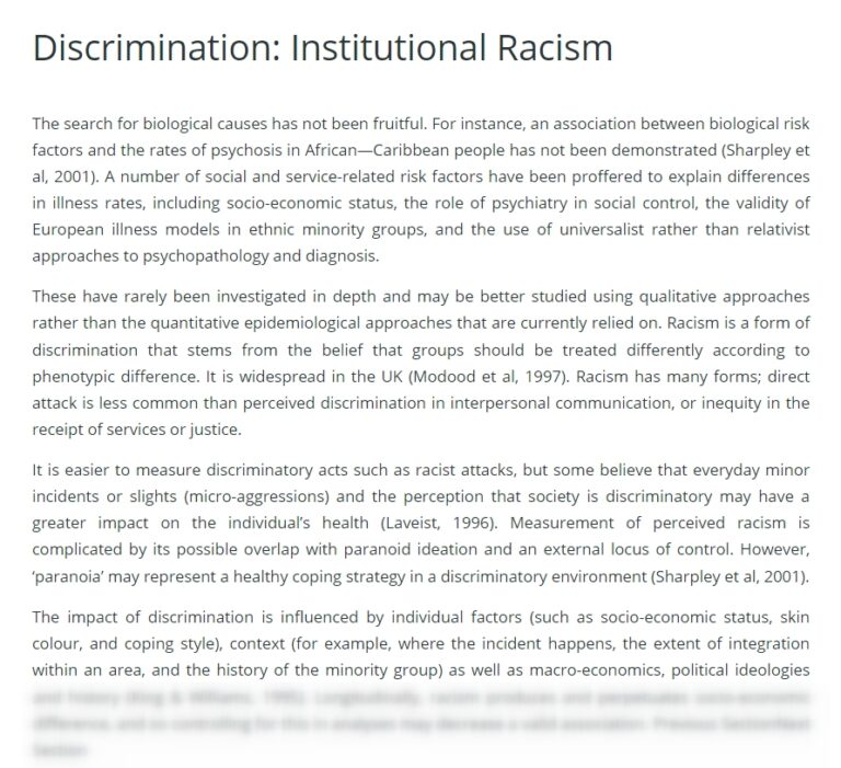 thesis statement of racism